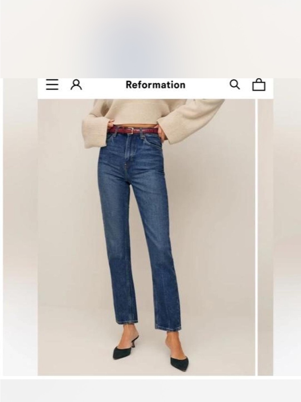 Reformation Straight-Leg Jeans in Indigo